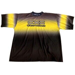 CROSS COLOURS CXC Shirt Men's 2XL Short Sleeve Yellow Black Polyester Vintage